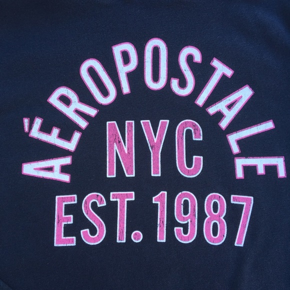 Aeropostale Girls Dark Blue 1987 Classic Pullover Graphic Hoodie - Picture 6 of 15
